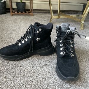 Black platform boots